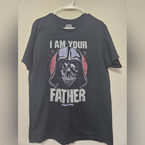 Star wars mens large black i am your father Darth Vader graphic tee cotton Shirt - Picture 1 of 5